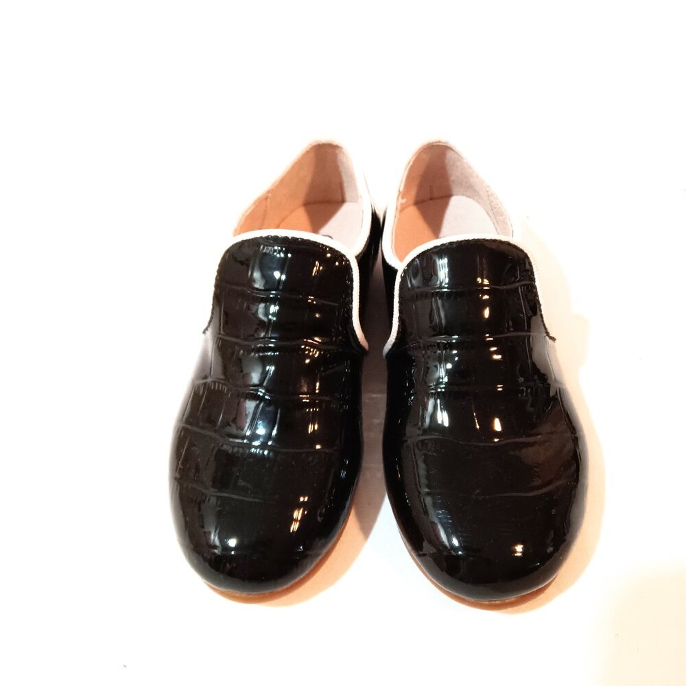 Belt Kids Dressy Shoes Size 8 USA 24 EU NEW Original Box Slip On Flats Black